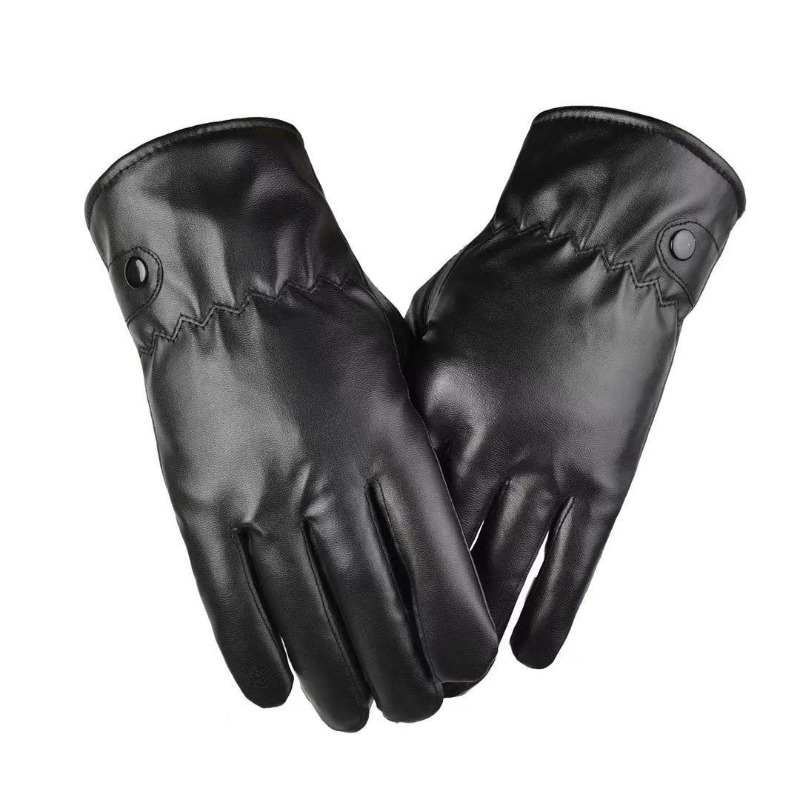 Leather Driving Glove - 冬のファッション黒 PU レザー手袋男性薄型スタイル運転革男性手袋ノンスリップフルフィンガーパームタッチスクリーン