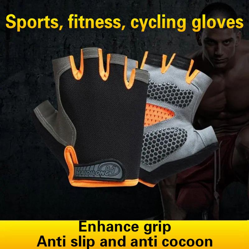 卸売ハーフフィンガーサイクリンググローブ男性女性滑り止め衝撃 - Fingerless Glove Knit のレビューと価格