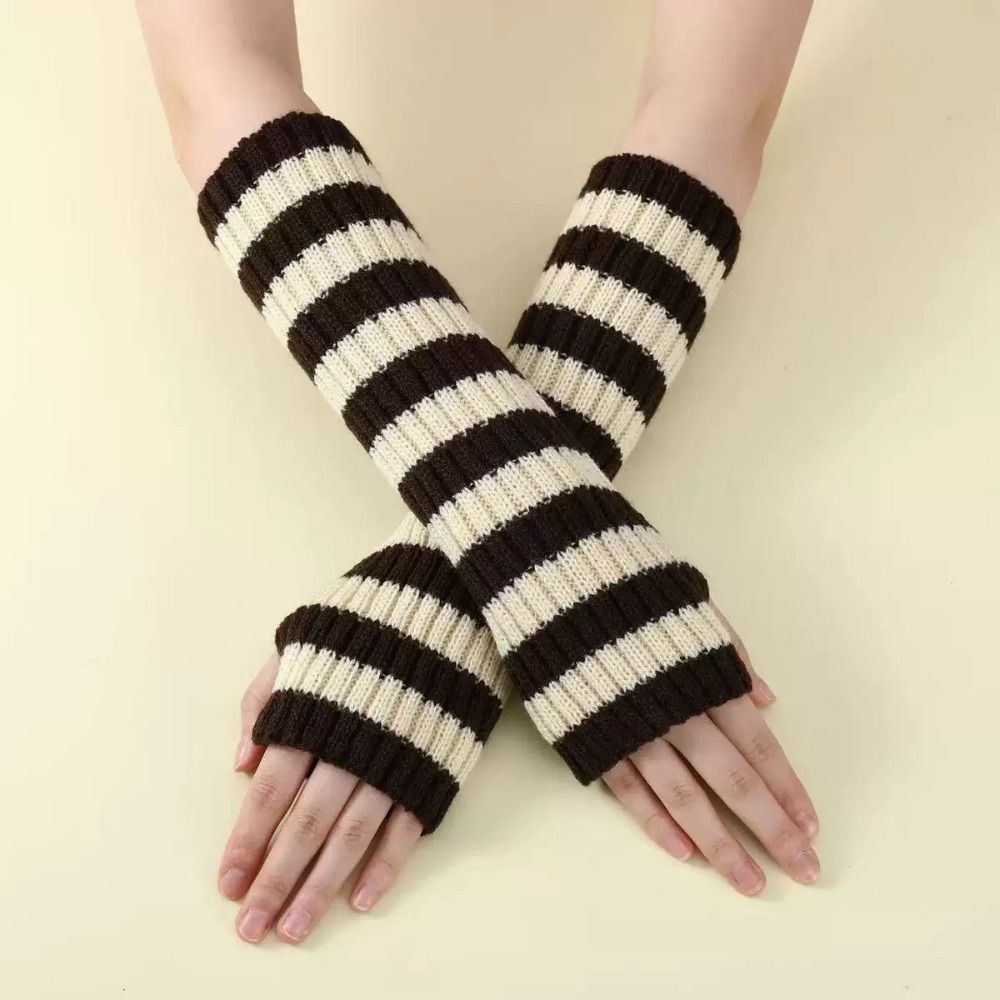 ファッションY2Kストライプニットアームスリーブ ロリータ風 - Fingerless Glove Knit のレビューと価格
