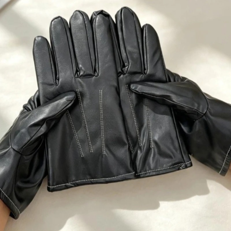 男女兼用冬用フェイクレザーグローブ、保温性・防風性、運転・サ - Leather Driving Glove のレビューと価格