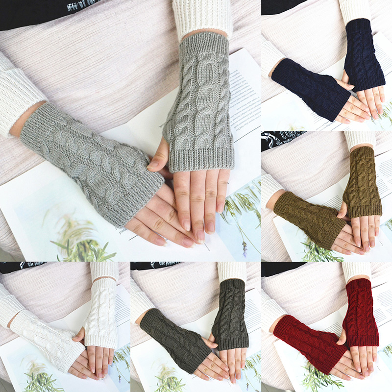 指先が開いた手袋、女性用、手元を温める、冬用、ニット素材、ア - Fingerless Glove Knit のレビューと価格