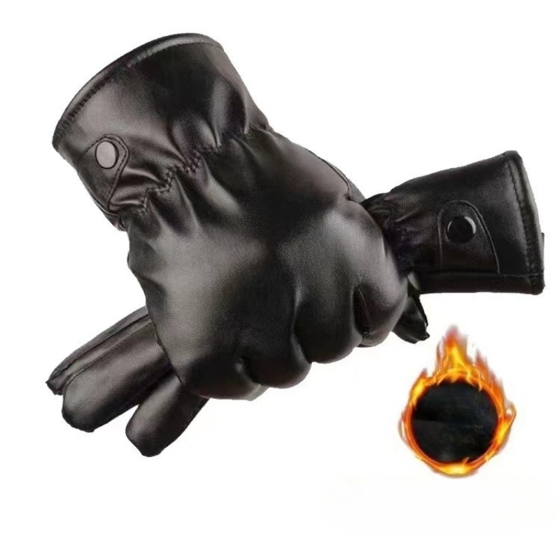 冬のファッション黒 PU レザー手袋男性薄型スタイル運転革男 - Leather Driving Glove のレビューと価格