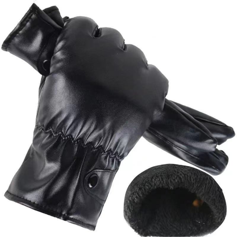 冬のファッション黒 PU レザー手袋男性薄型スタイル運転革男 - Leather Driving Glove のレビューと価格
