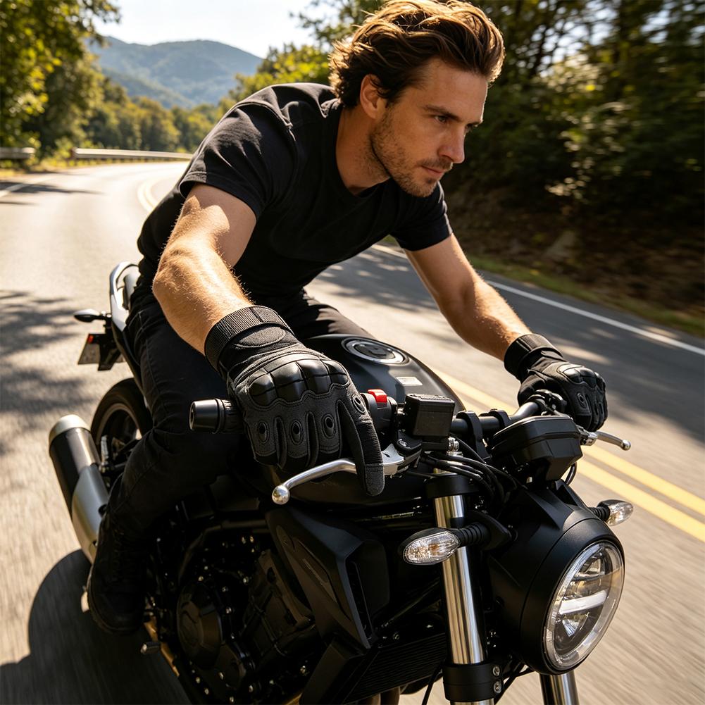オートバイグローブハードラバーナックルタクティカルグローブタ - Motorcycle Glove Knuckle のレビューと価格