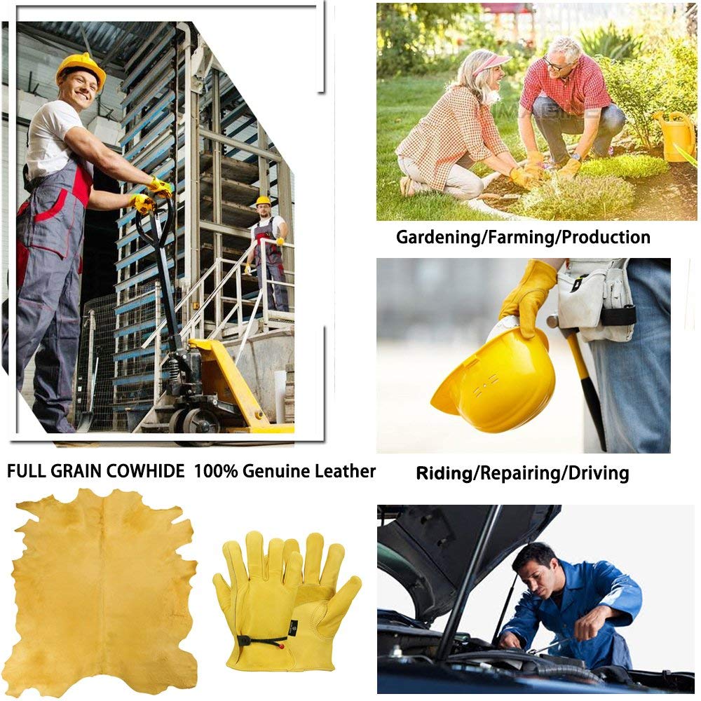 1組の革製作業用手袋。牛革製で、溶接作業、安全保護、作業員、 - Leather Driving Glove のレビューと価格
